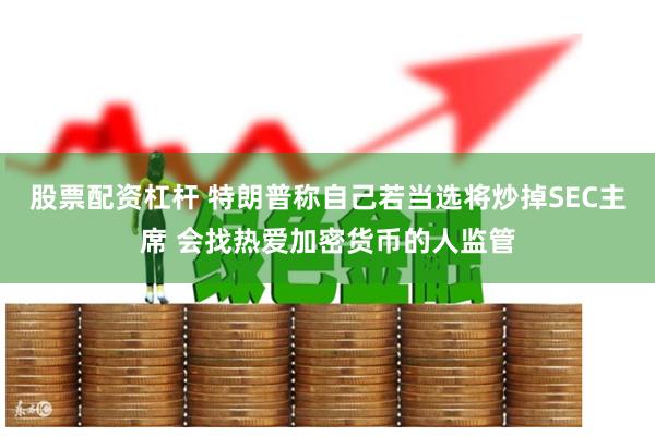 股票配资杠杆 特朗普称自己若当选将炒掉SEC主席 会找热爱加密货币的人监管